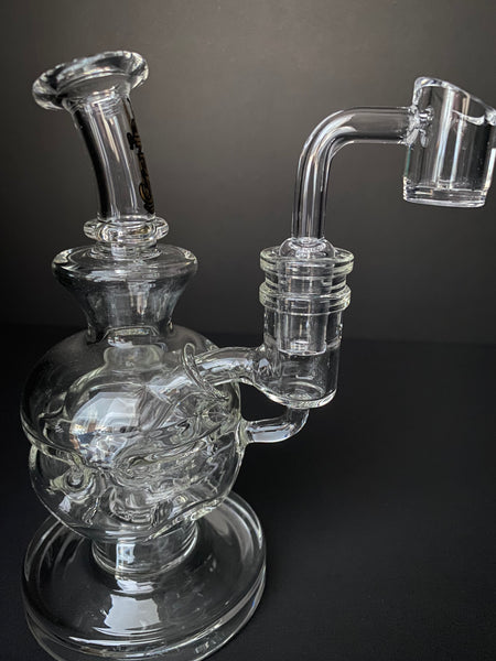 6" Double Glass Recycle Rig with Shower Head Diffuser