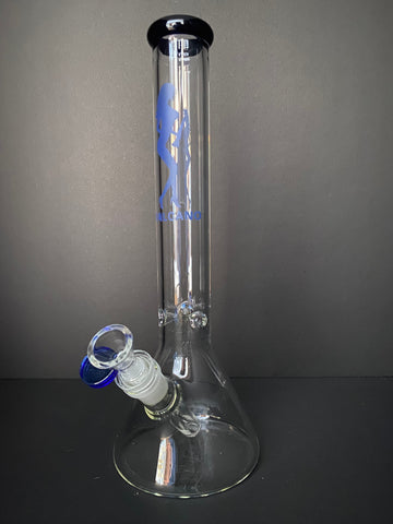 Transcendence: Glass Beaker Water Pipe Bong - 12.5" Tall & 7mm  Thick - Gold