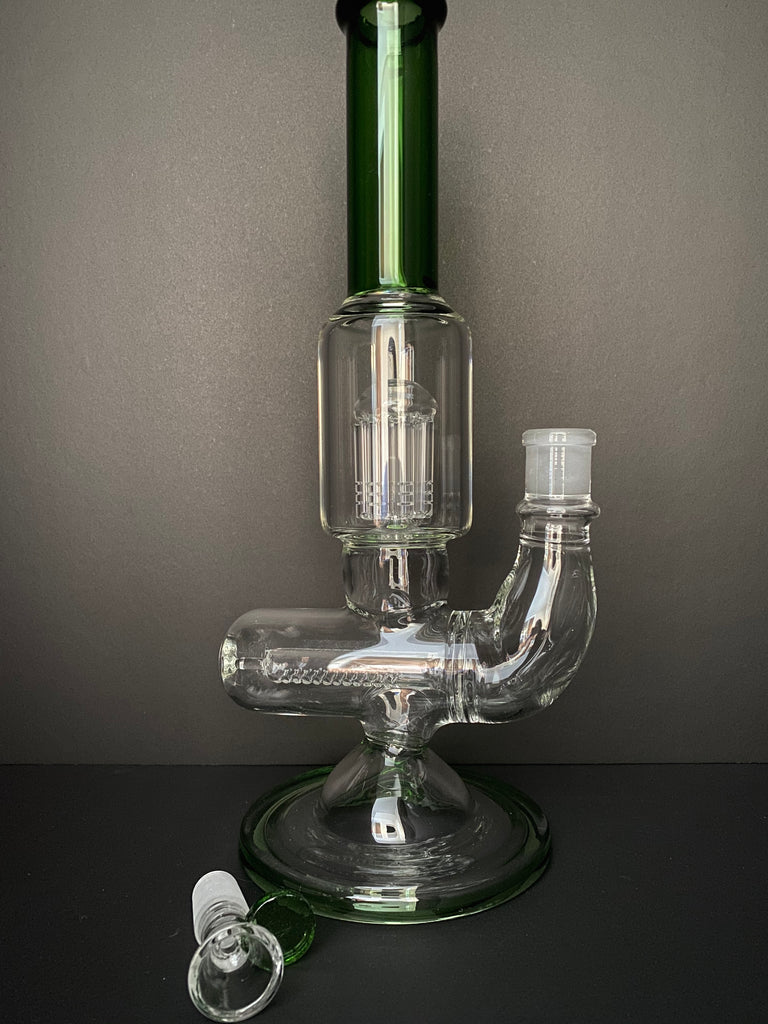 14 inches 8 arms percolator and inline diffused water bong – Flower Power  Packages