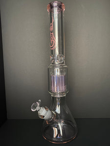 17.5" GENIE 12-Arm 9mm Colored Bottom Glass Water Bong