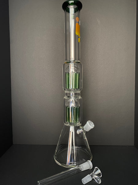 20" INFYNITI 7mm Thickness Dual 8-Arm Glass Water Bong