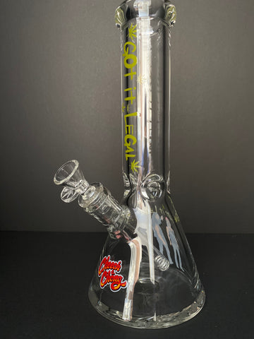 Cheech & Chong Glass 12" Tall 7mm Thick Got It Legal Commemorative Beaker Tube bong
