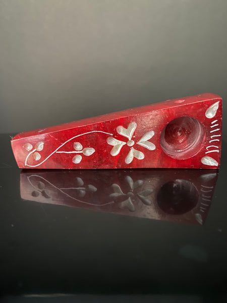 Flower Engraved Stone Pipe