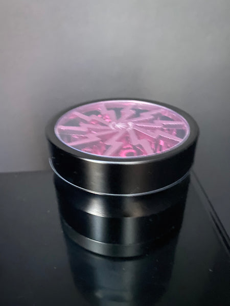 Black Aluminium 4 parts grinder with color acrylic window